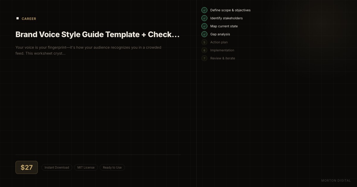 Brand Voice Style Guide Template + Checklist preview