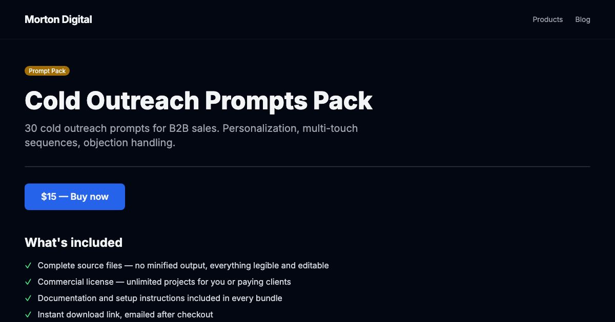 Cold Outreach Prompts Pack preview