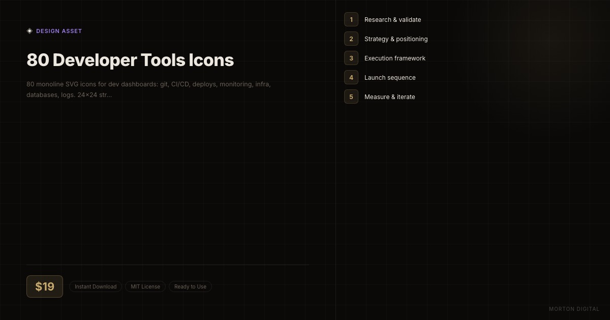 80 Developer Tools Icons preview