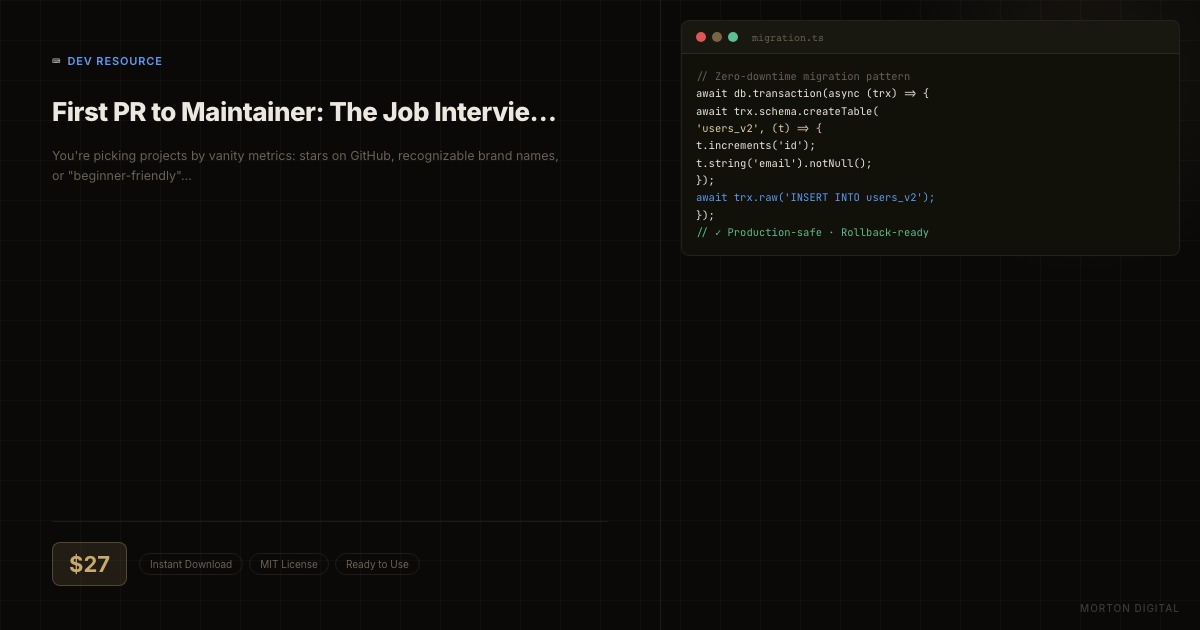 First PR to Maintainer: The Job Interview Playbook preview