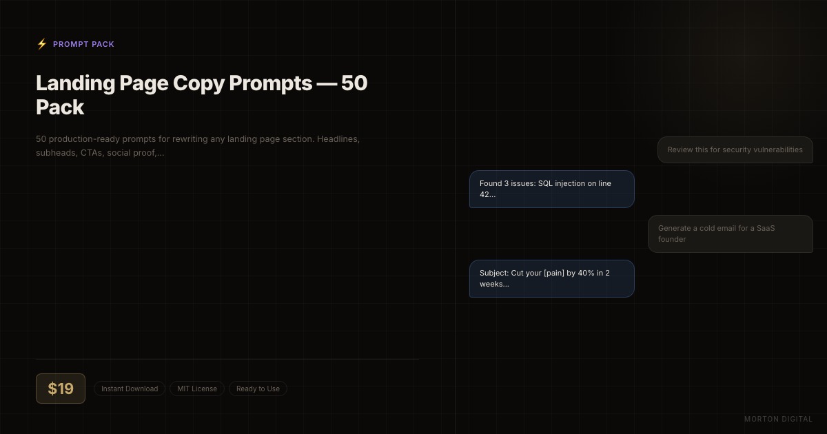 Landing Page Copy Prompts preview