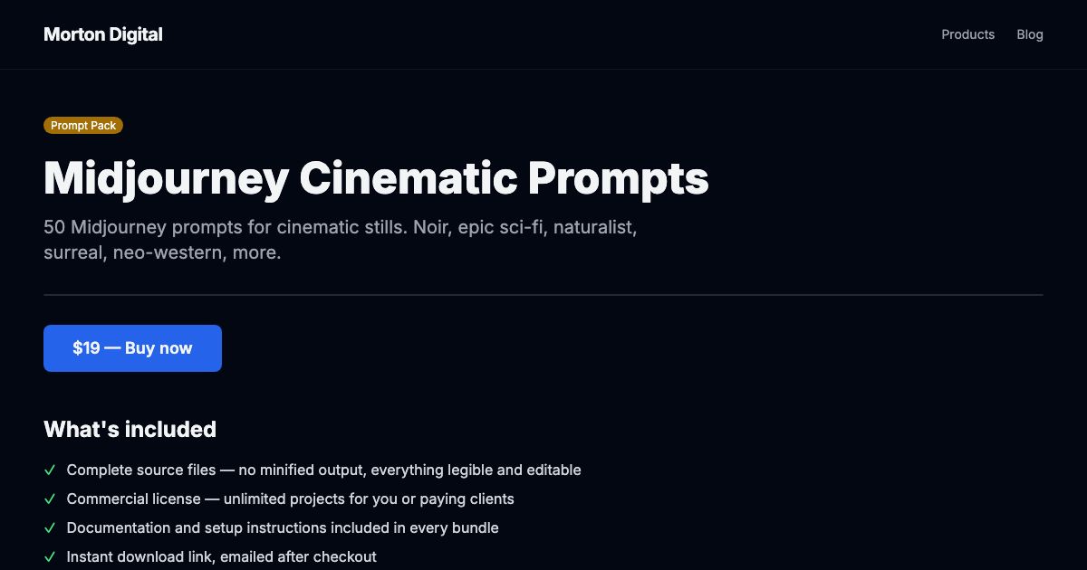 Midjourney Cinematic Prompts preview