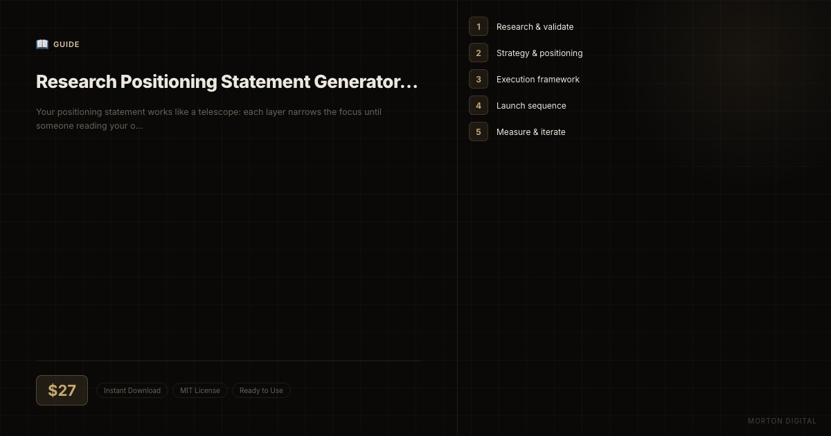 Research Positioning Statement Generator: Positioning Your Work for Scientific Credibility preview