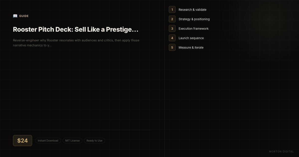 Rooster Pitch Deck: Sell Like a Prestige Drama preview