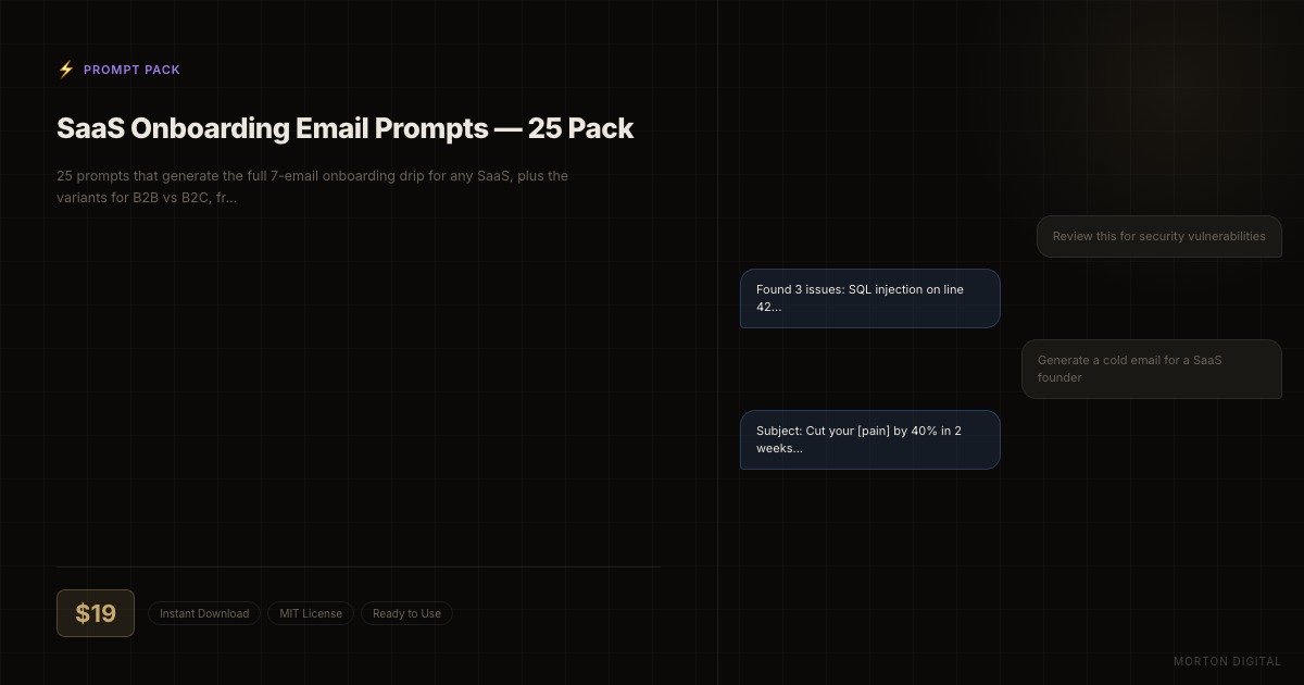 SaaS Onboarding Email Prompts preview