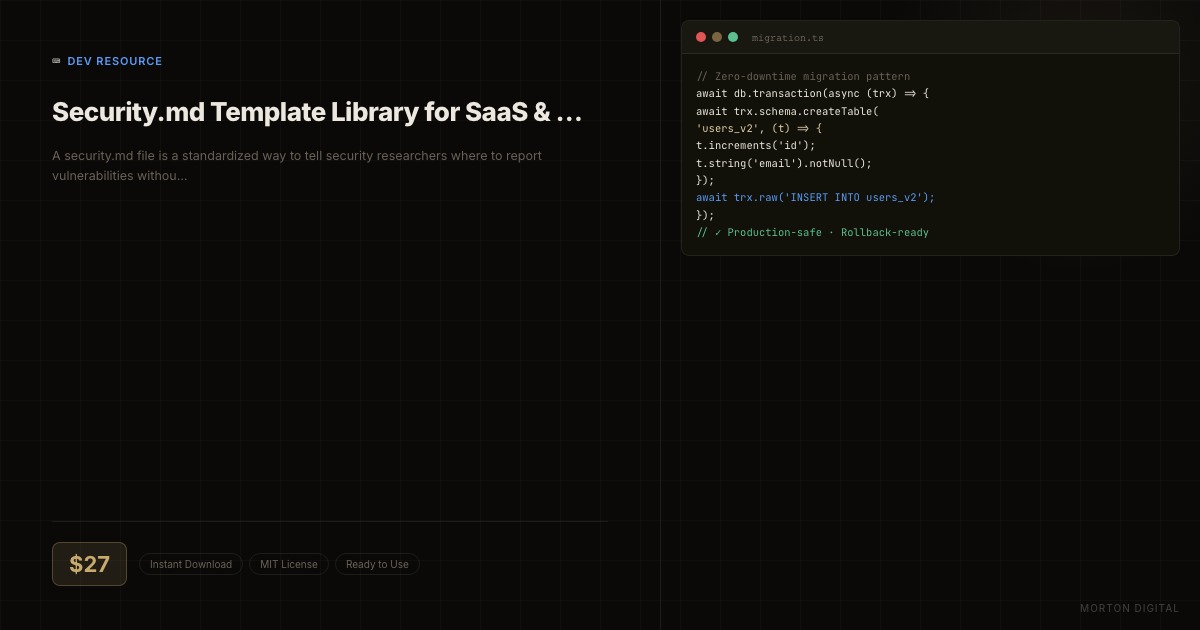Security.md Template Library for SaaS & Creator Platforms preview