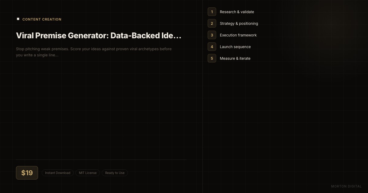 Viral Premise Generator: Data-Backed Idea Validation System preview