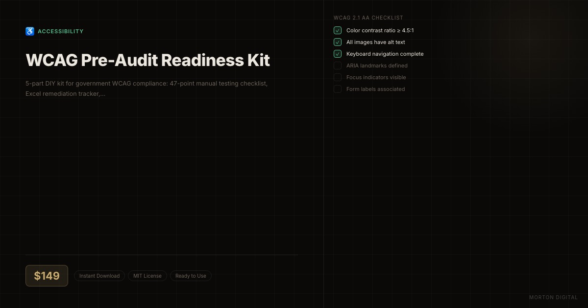 WCAG Pre-Audit Readiness Kit preview